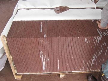 Pedras de pavimentação da entrada de automóveis natural, pedras de pavimentação exteriores do pórfiro vermelho cinzento escuro