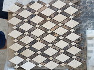 Padrão branco do GV do teste padrão de Chevron da telha de mosaico do mármore do banheiro de Carrara