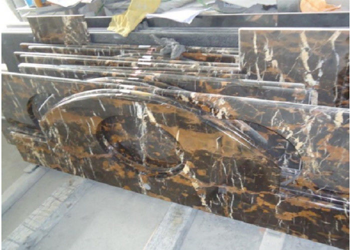 Laje preta do mármore de Portoro do ouro, laje de mármore para a cozinha/banho Worktop