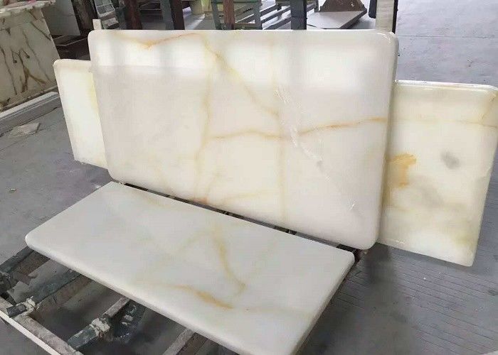 Tipo de mármore de mármore natural do ônix das telhas de assoalho da telha/creme do ônix de creme para o assoalho