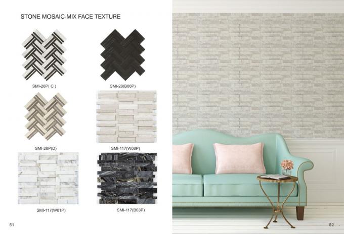 Misture o mosaico de mármore artificial do hexágono longo de mármore branco de carrara da cara