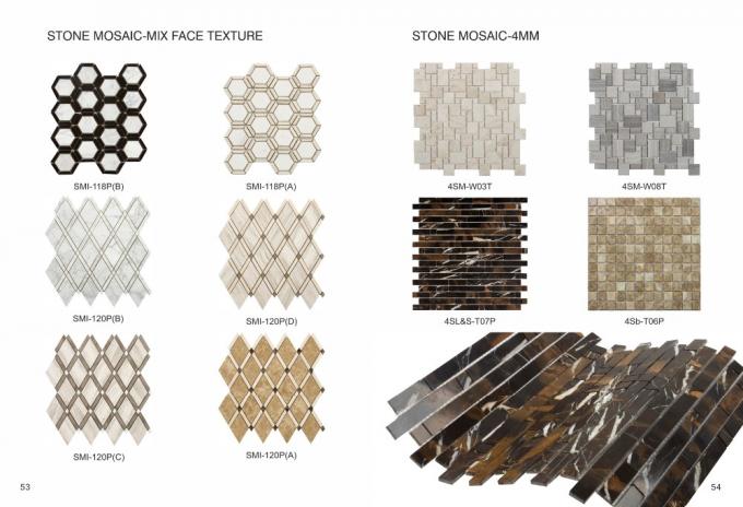Misture o mosaico de mármore artificial do hexágono longo de mármore branco de carrara da cara