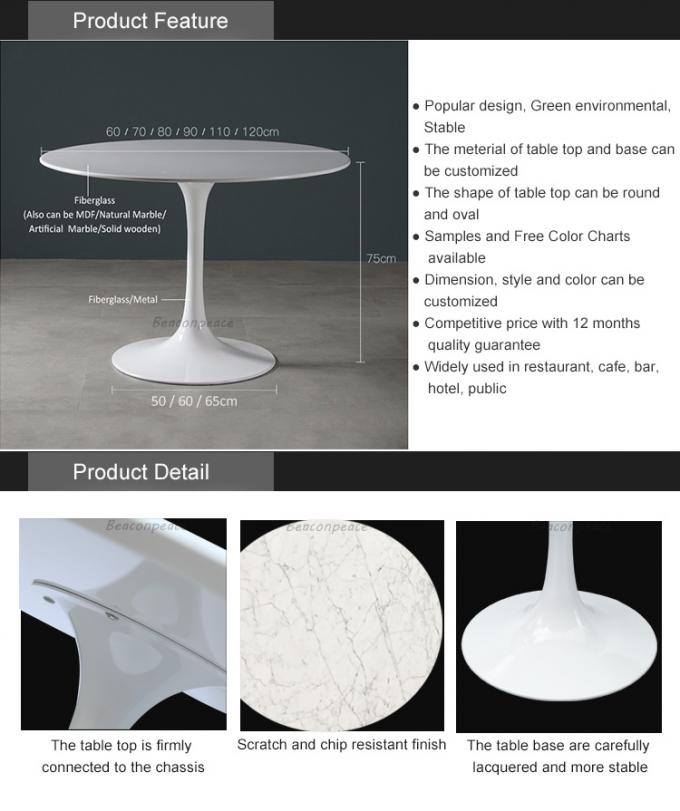 Mesa de jantar superior de mármore branca com base do metal para a sala de visitas